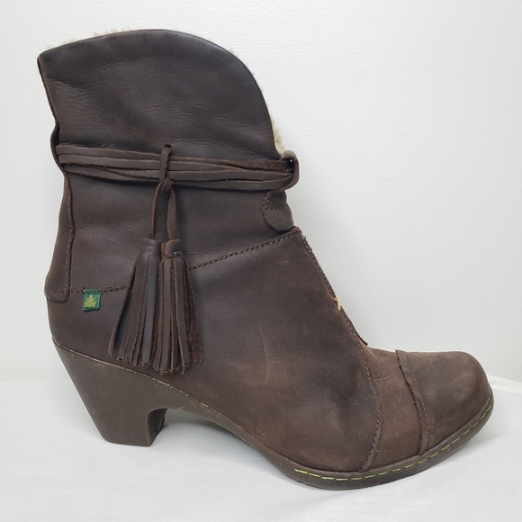 El Naturalista Shoes - El Naturalista 41 Leather Boot Sherpa Lining Fringe Tassel Funky Ankle Boots
